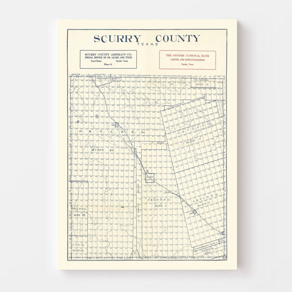 Vintage Map of Scurry County, Texas 1923