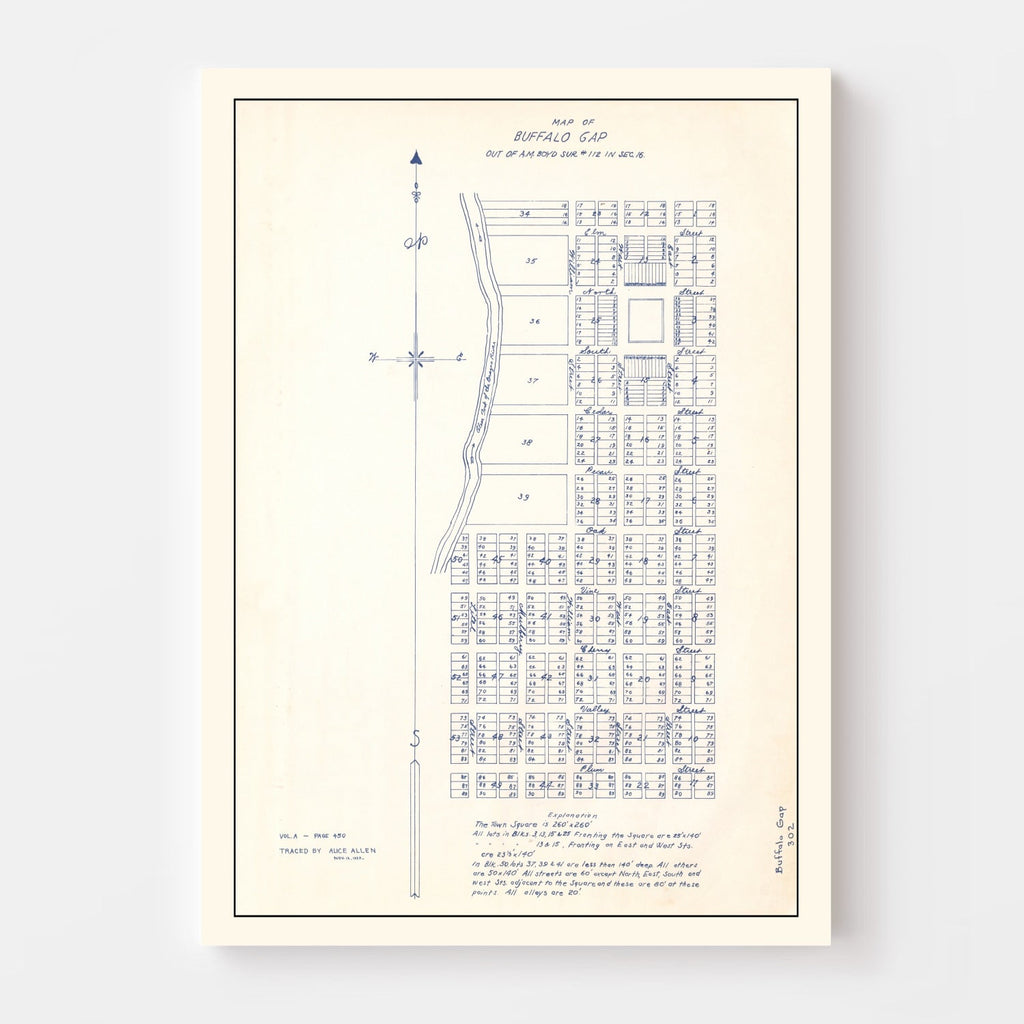 Vintage Map of Buffalo Gap, Texas 1929