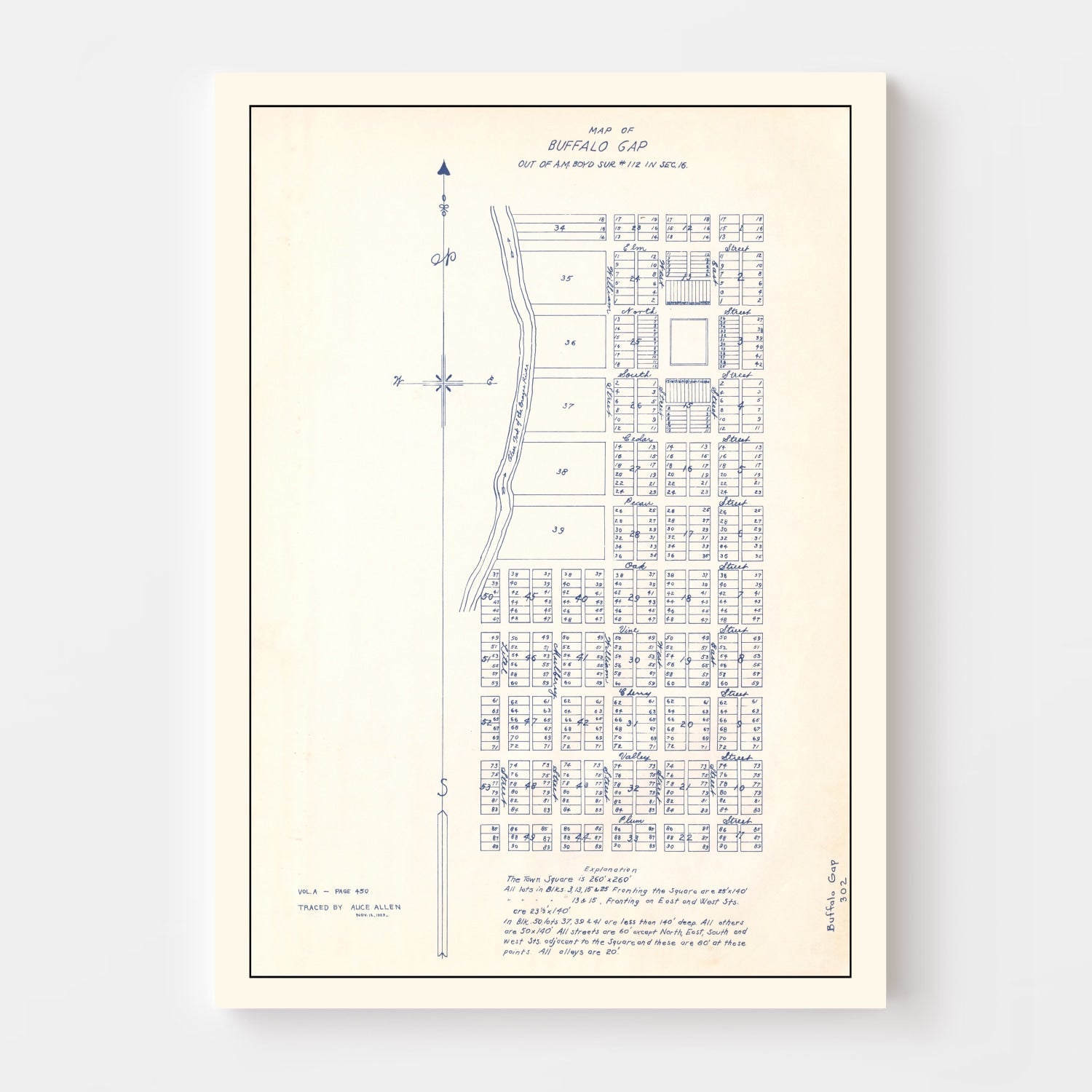 Vintage Map of Buffalo Gap, Texas 1929