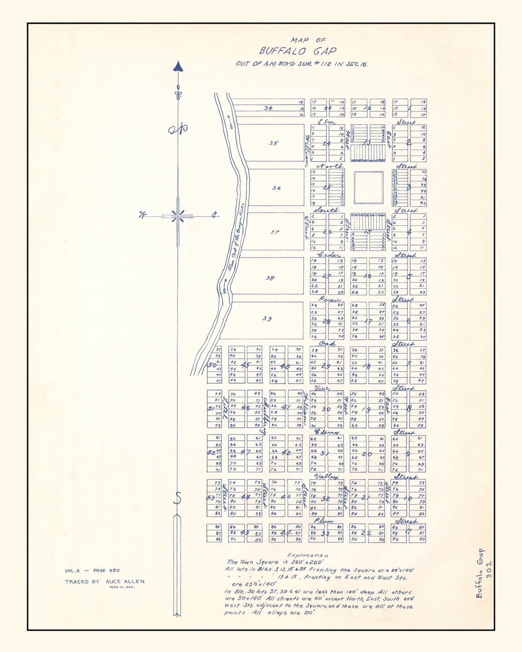 Vintage Map of Buffalo Gap, Texas 1929