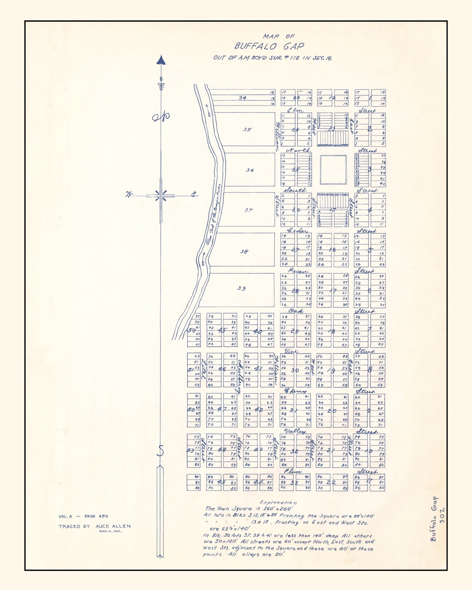 Vintage Map of Buffalo Gap, Texas 1929