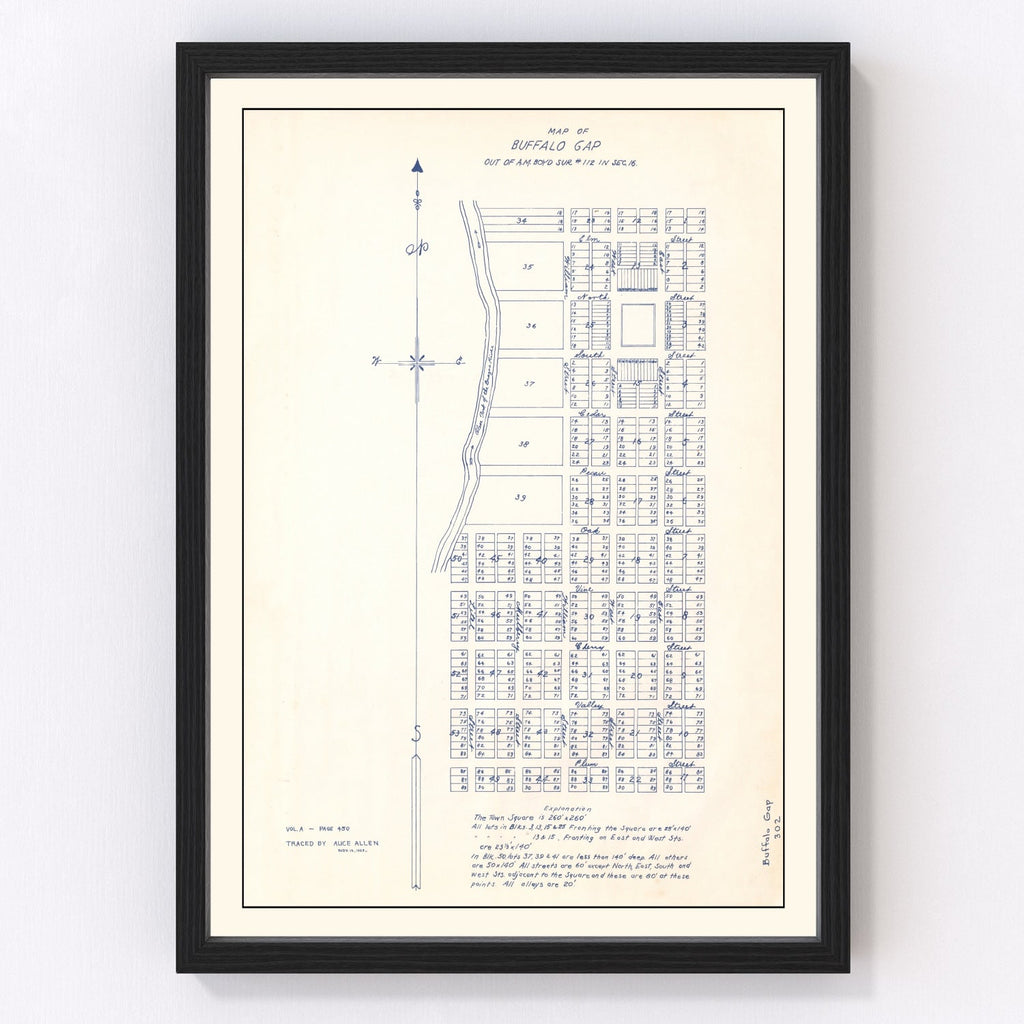 Vintage Map of Buffalo Gap, Texas 1929