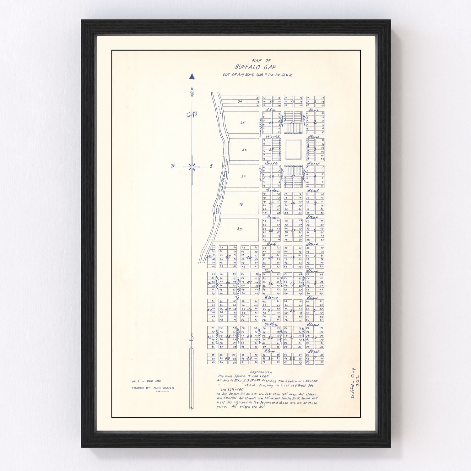 Vintage Map of Buffalo Gap, Texas 1929