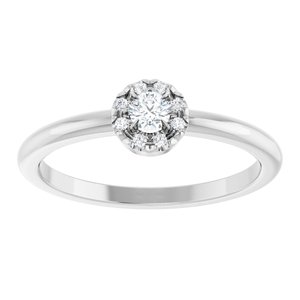 Platinum Natural White Sapphire & .03 CTW Natural Diamond French-Set Halo-Style Ring