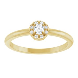 14K Yellow Gold 1/8 CTW Natural Diamond French-Set Halo-Style Ring