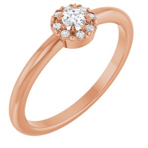 14K Rose Gold 1/8 CTW Natural Diamond French-Set Halo-Style Ring