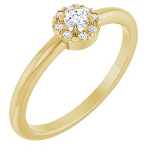 14K Yellow Gold 1/8 CTW Natural Diamond French-Set Halo-Style Ring