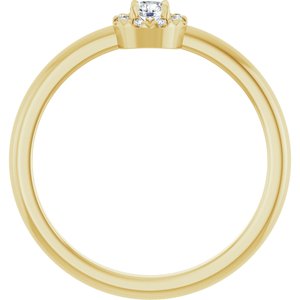 14K Yellow Gold 1/8 CTW Natural Diamond French-Set Halo-Style Ring