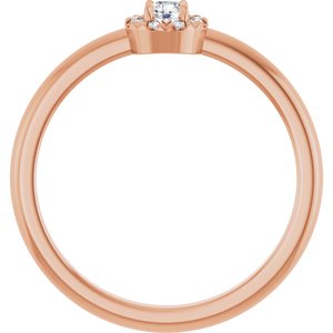 14K Rose Gold 1/8 CTW Natural Diamond French-Set Halo-Style Ring