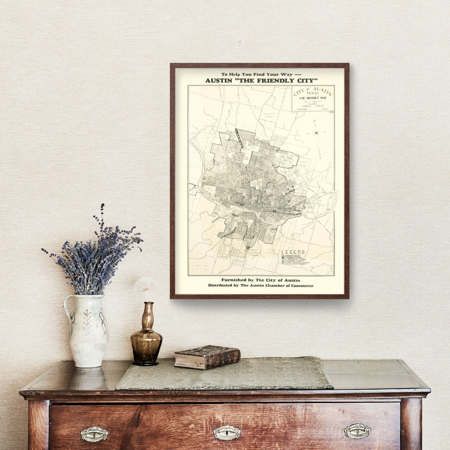 Vintage Map of Austin, Texas 1943