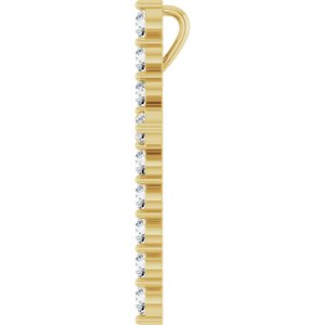 14K Yellow 3/4 CTW Lab-Grown Diamond Cross Pendant