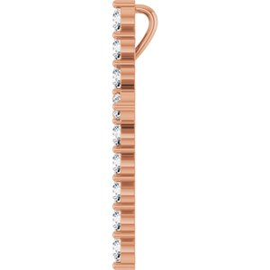 14K Rose 3/4 CTW Natural Diamond Cross Pendant