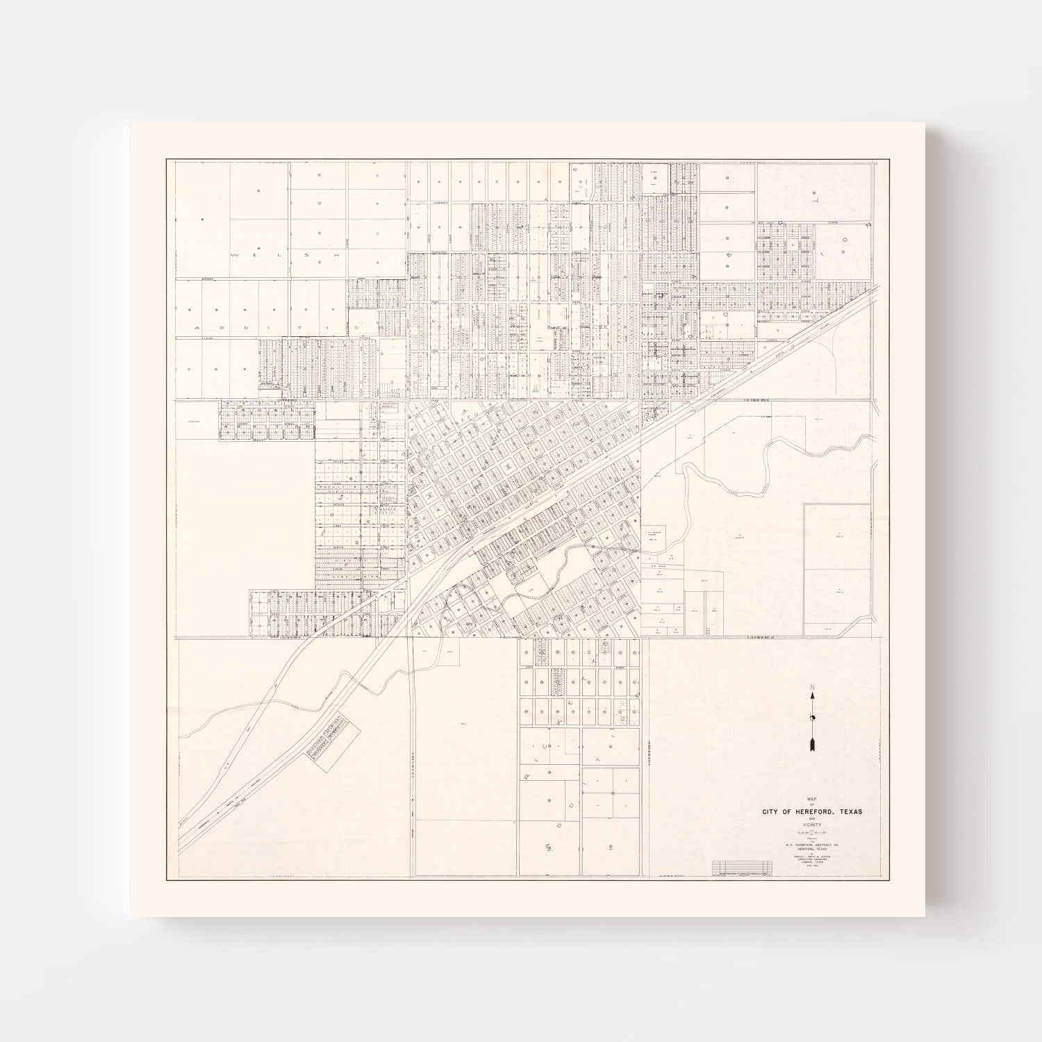 Vintage Map of Abilene, Texas 1930