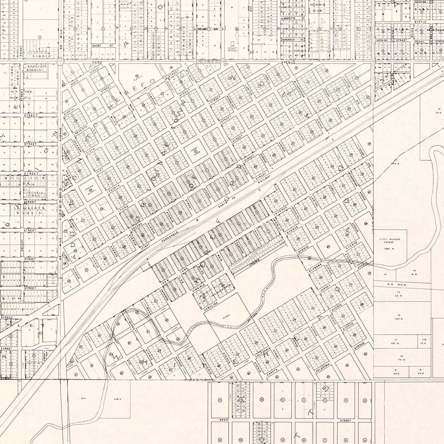 Vintage Map of Abilene, Texas 1930