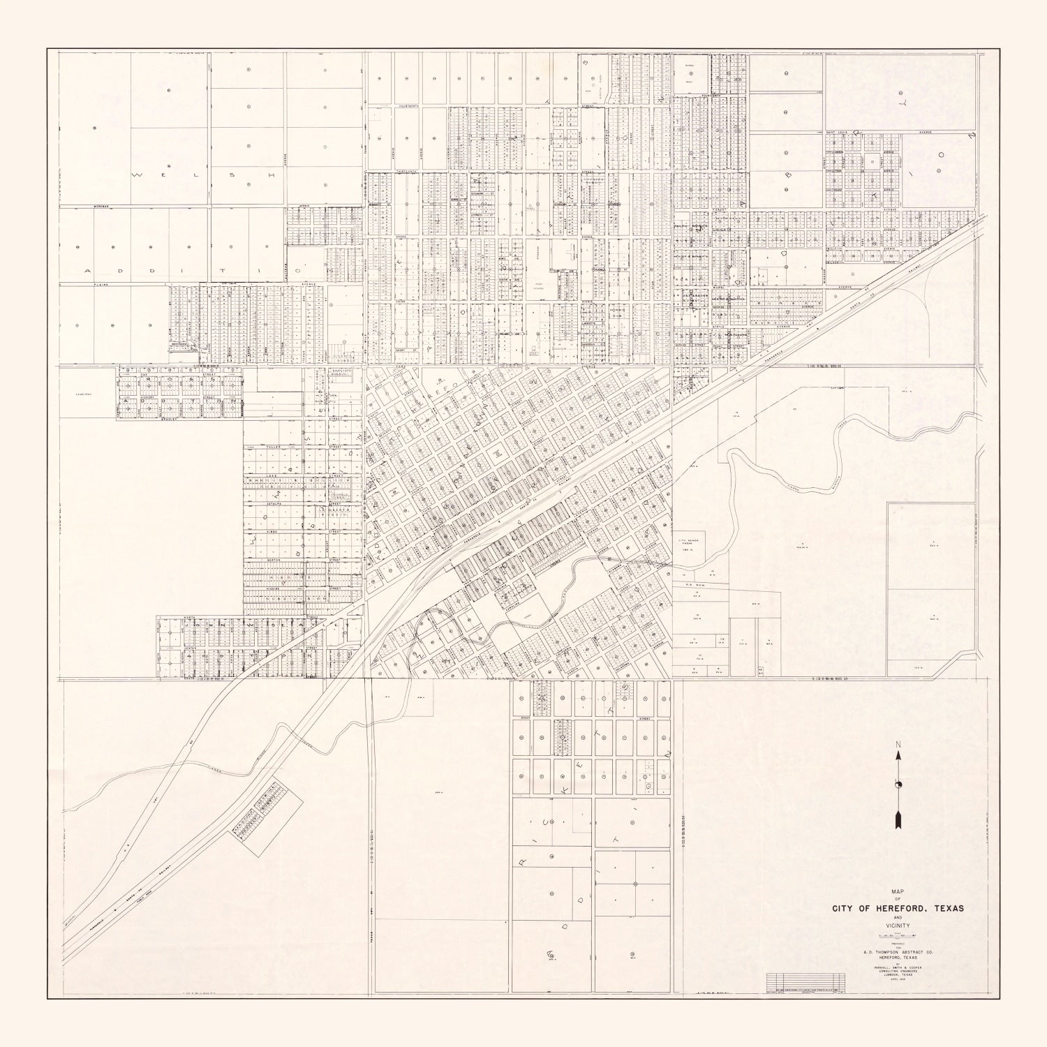 Vintage Map of Abilene, Texas 1930