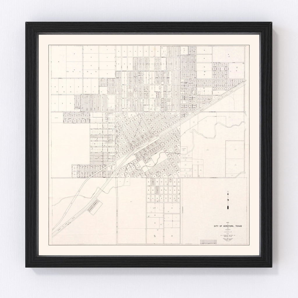 Vintage Map of Abilene, Texas 1930