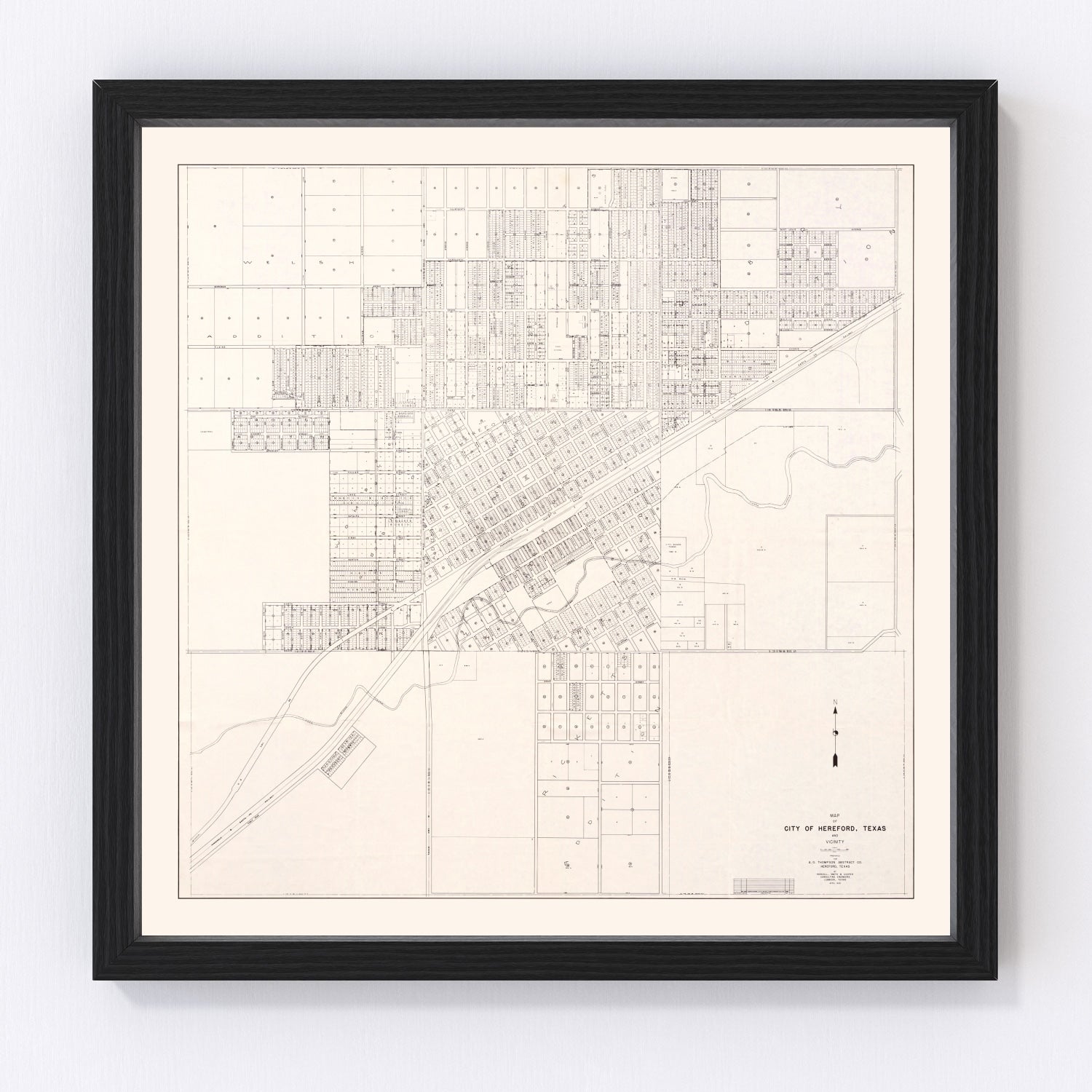 Vintage Map of Abilene, Texas 1930