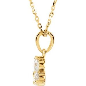 14K Yellow Gold 1/2 CTW Diamond Three-Stone 18" Necklace