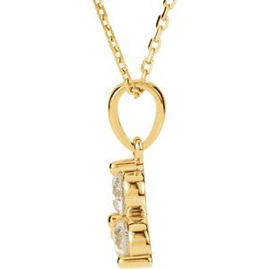 14K Yellow Gold 5/8 CTW Diamond Three-Stone 18" Necklace