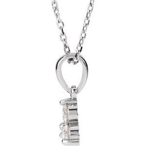 14K White Gold 1/3 CTW Diamond Three-Stone 18" Necklace