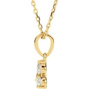 14K Yellow Gold 1/3 CTW Diamond Three-Stone 18" Necklace