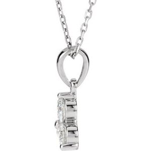 14K White Gold 1/2 CTW Diamond Three-Stone 18" Necklace