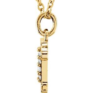 14K Yellow Gold .02 CTW Natural Diamond Lowercase Initial R 16" Necklace