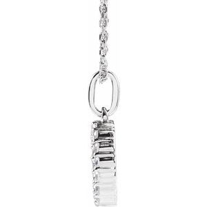 14K White Gold 1/4 CTW Lab-Grown Diamond Initial O 16-18" Necklace