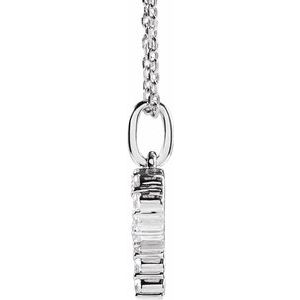 14K White Gold 1/5 CTW Lab-Grown Diamond Initial P 16-18" Necklace