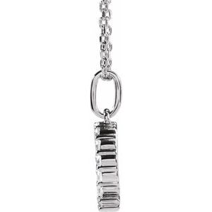 14K White Gold 1/4 CTW Lab-Grown Diamond Initial Q 16-18" Necklace
