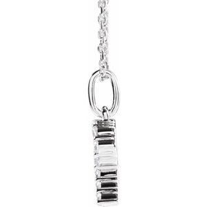 14K White Gold 1/4 CTW Lab-Grown Diamond Initial R 16-18" Necklace