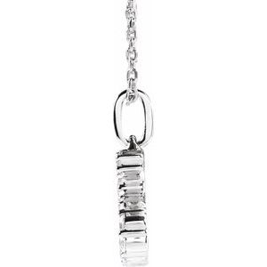 14K White Gold 1/5 CTW Lab-Grown Diamond Initial S 16-18" Necklace