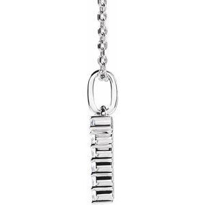 14K White Gold 1/6 CTW Lab-Grown Diamond Initial T 16-18" Necklace