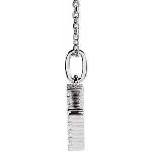 14K White Gold 1/5 CTW Lab-Grown Diamond Initial U 16-18" Necklace