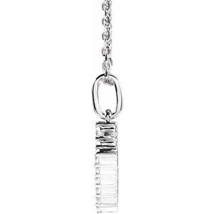 14K White Gold 1/5 CTW Lab-Grown Diamond Initial V 16-18" Necklace