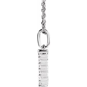 14K White Gold 1/3 CTW Lab-Grown Diamond Initial W 16-18" Necklace