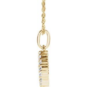 14K Yellow Gold 1/4 CTW Lab-Grown Diamond Initial O 16-18" Necklace