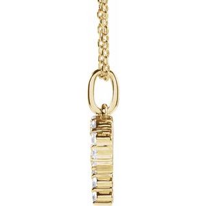 14K Yellow Gold 1/5 CTW Lab-Grown Diamond Initial P 16-18" Necklace