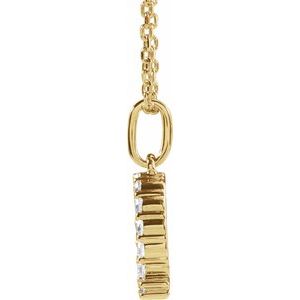 14K Yellow Gold 1/4 CTW Lab-Grown Diamond Initial Q 16-18" Necklace
