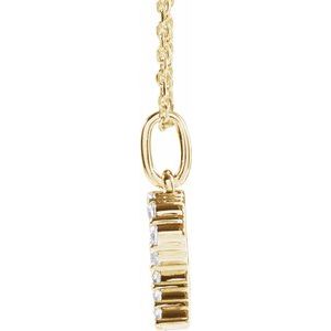 14K Yellow Gold 1/4 CTW Lab-Grown Diamond Initial R 16-18" Necklace