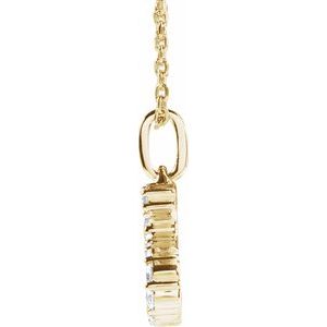 14K Yellow Gold 1/5 CTW Lab-Grown Diamond Initial S 16-18" Necklace