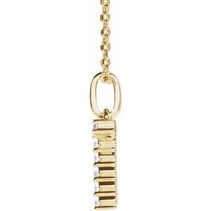 14K Yellow Gold 1/6 CTW Lab-Grown Diamond Initial T 16-18" Necklace