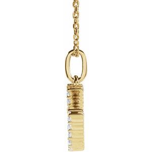 14K Yellow Gold 1/5 CTW Lab-Grown Diamond Initial U 16-18" Necklace