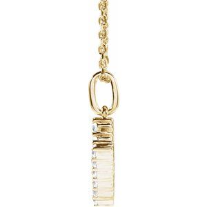 14K Yellow Gold 1/5 CTW Lab-Grown Diamond Initial V 16-18" Necklace