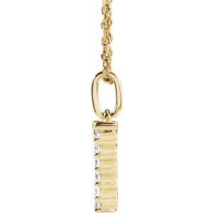 14K Yellow Gold 1/3 CTW Lab-Grown Diamond Initial W 16-18" Necklace