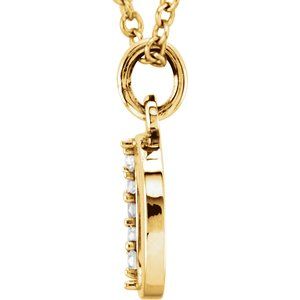 14K Yellow Gold .02 CTW Natural Diamond Lowercase Initial O 16" Necklace