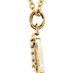 14K Yellow Gold .02 CTW Natural Diamond Lowercase Initial N 16" Necklace