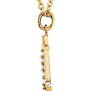 14K Yellow Gold .025 CTW Natural Diamond Lowercase Initial T 16" Necklace
