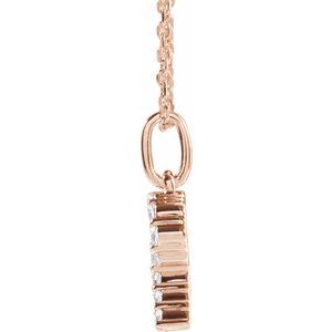 14K Rose Gold 1/4 CTW Lab-Grown Diamond Initial R 16-18" Necklace