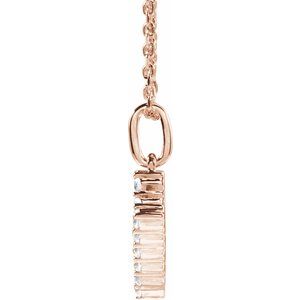 14K Rose Gold 1/5 CTW Lab-Grown Diamond Initial V 16-18" Necklace
